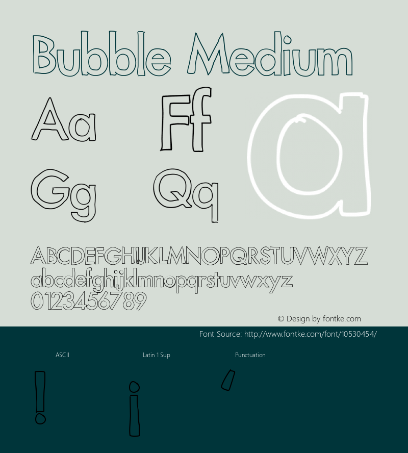 Bubble Medium Version 001.000 Font Sample