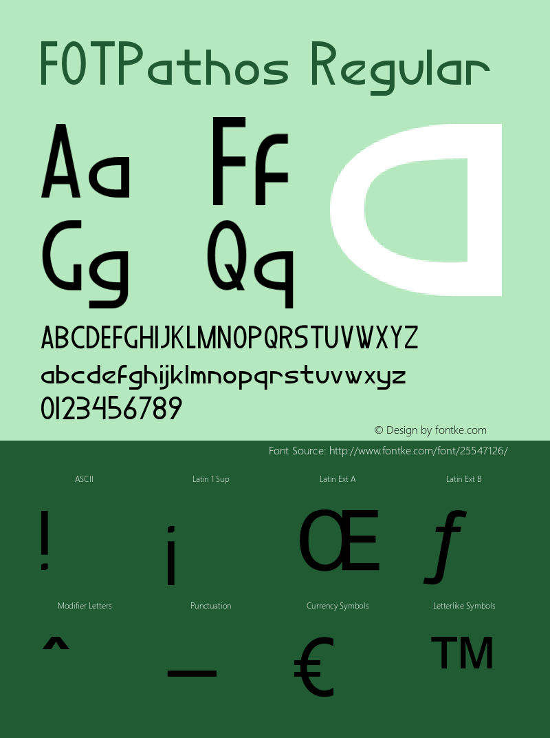 FOTPathos Version 1.000 Font Sample