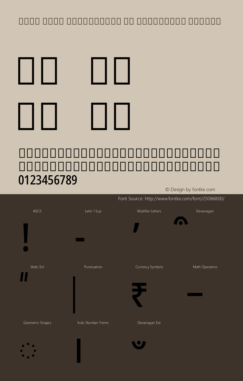 Noto Sans Devanagari UI Condensed Medium Version 2.000 Font Sample