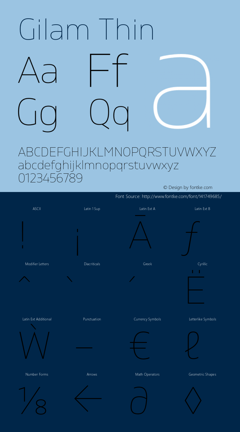 Gilam Thin Version 1.001;PS 001.001;hotconv 1.0.88;makeotf.lib2.5.64775 Font Sample