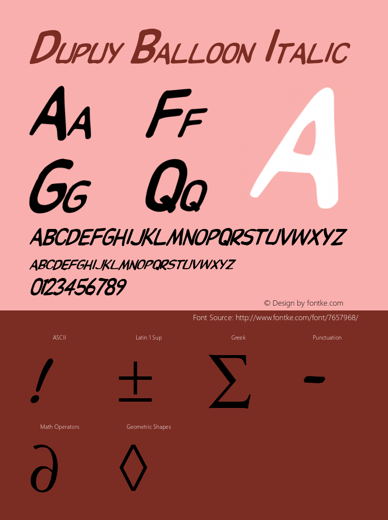 Dupuy Balloon Italic Altsys Metamorphosis:4/12/92 Font Sample