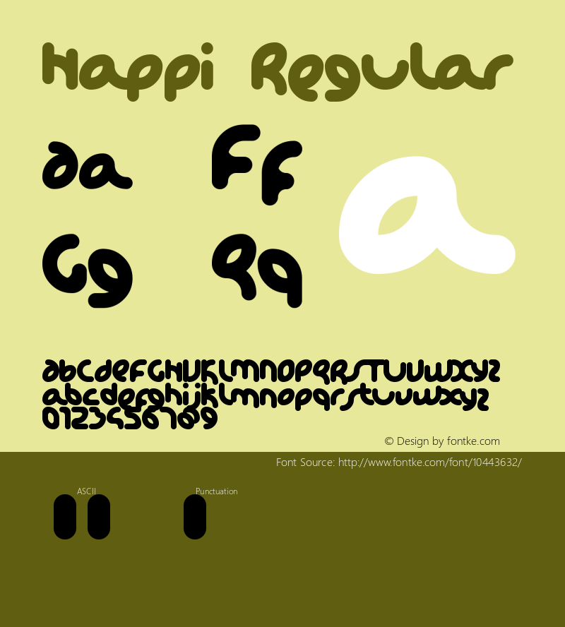Happi Regular Version 1.0 Font Sample