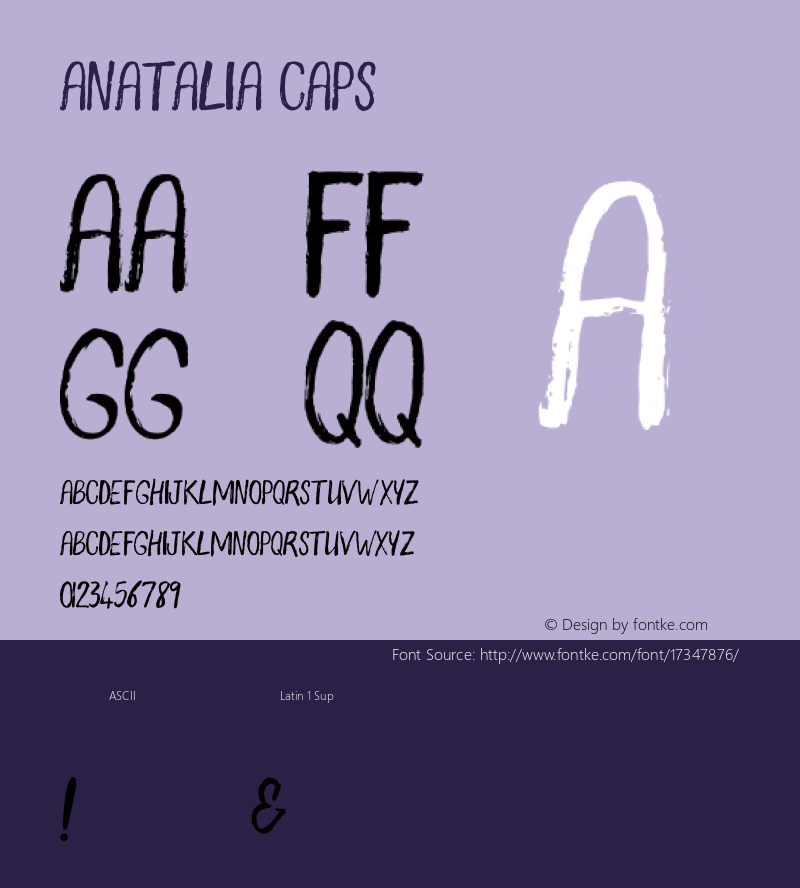 Anatalia Caps Version 1.000 Font Sample