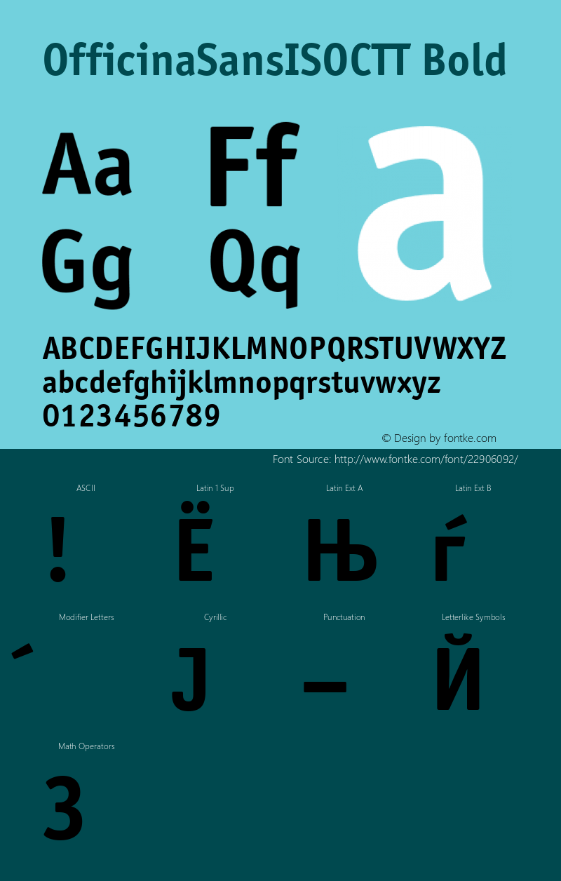 OfficinaSansISOCTT Bold TrueType Maker version 3.00.00 Font Sample