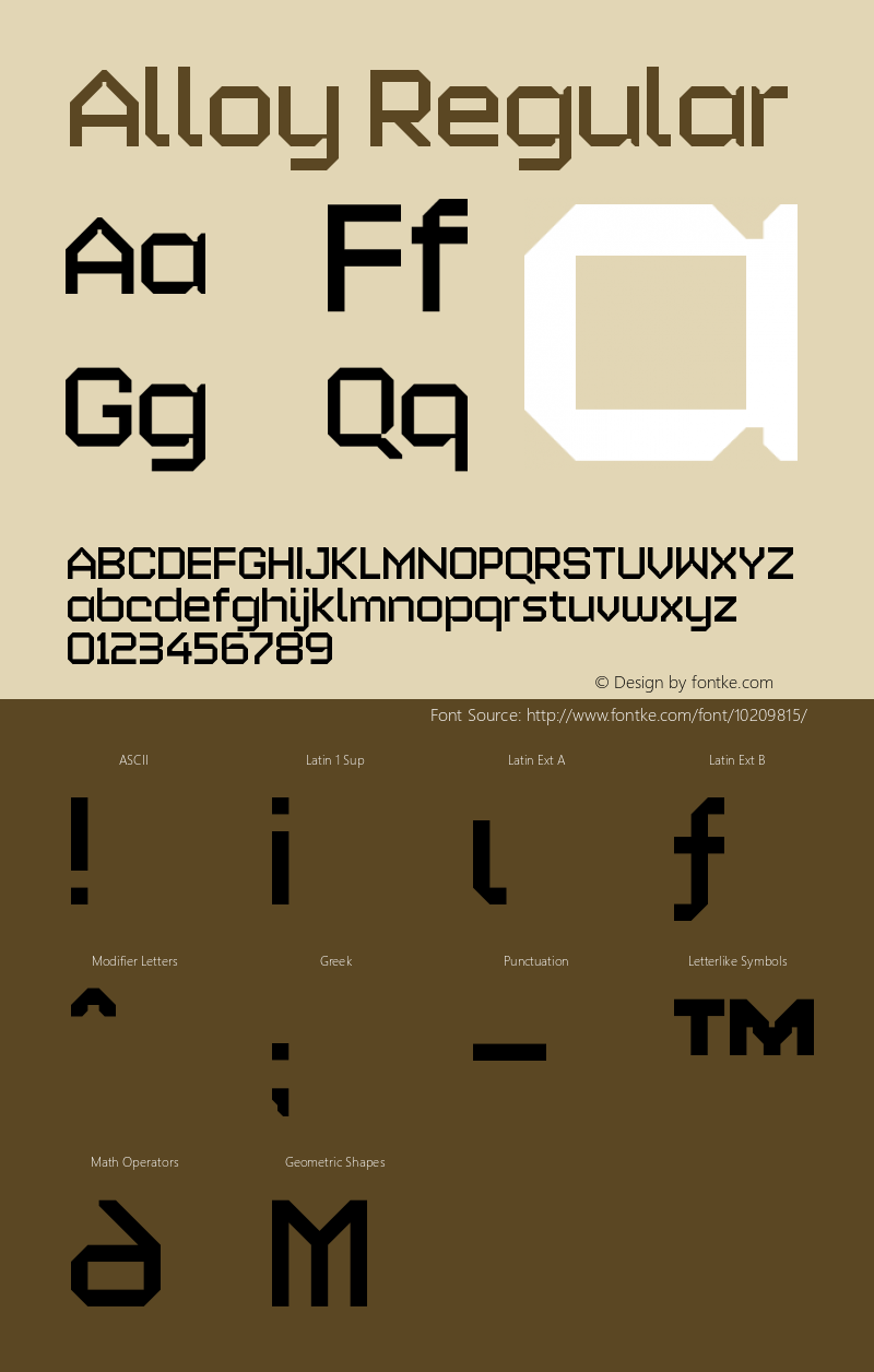 Alloy Regular Version 1.00 Font Sample