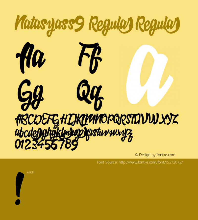 Natasyass9 Regular Regular Unknown Font Sample