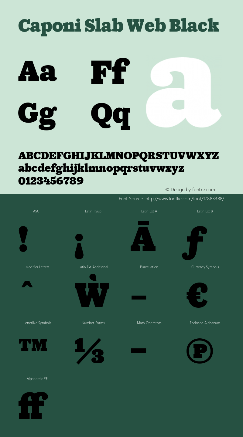 Caponi Slab Web Black Version 1.1 2013 Font Sample