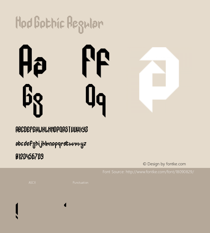 Mod Gothic Regular Version 1.0 Font Sample