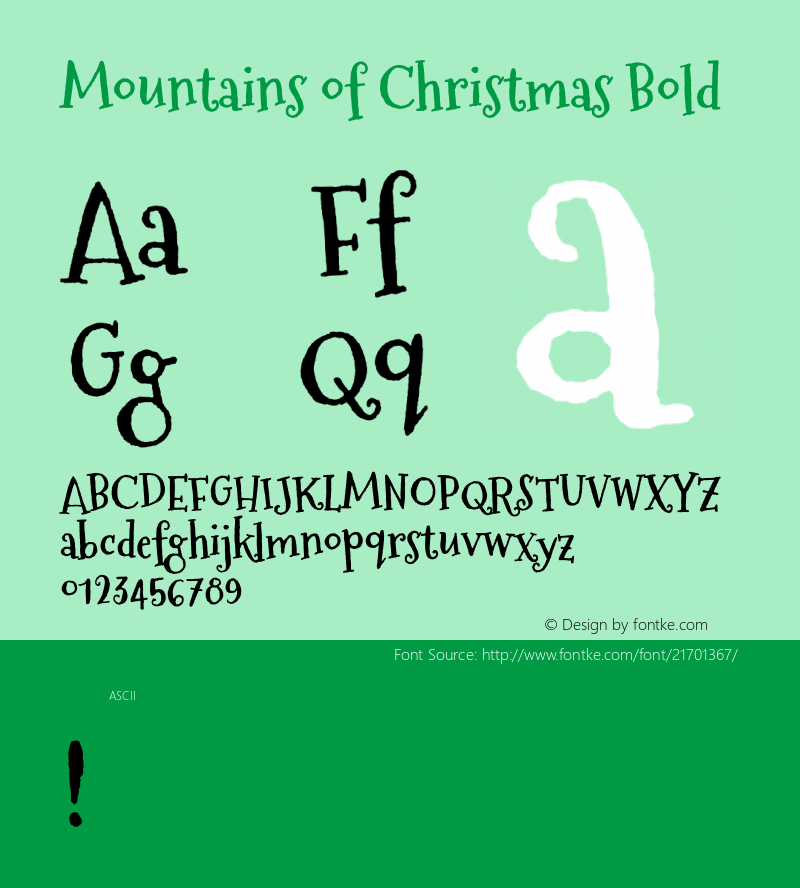 Mountains of Christmas Bold  Font Sample