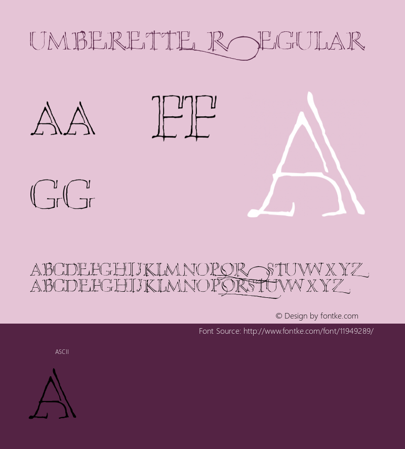 Umberette Regular 1 Font Sample