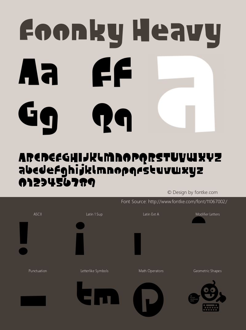 Foonky Heavy Version 001.000 Font Sample