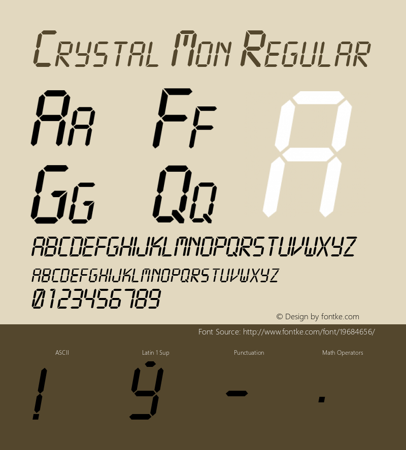 Crystal Mon 2.00 Font Sample