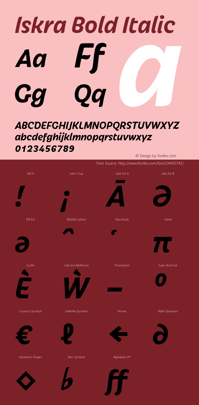 Iskra-BoldItalic Version 1.000 Font Sample