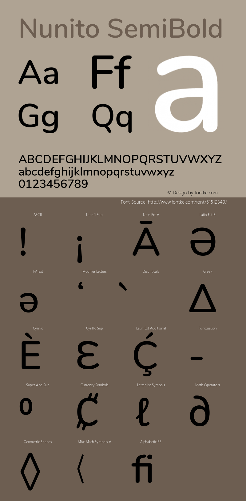 Nunito SemiBold Version 3.504 Font Sample
