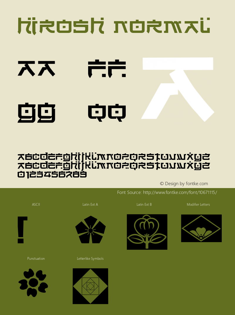 Hirosh Normal 1.0 Mon May 03 12:01:10 1993 Font Sample