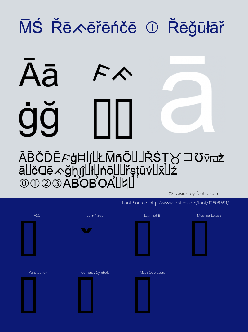 MS Reference 1 Version 1.00 Font Sample