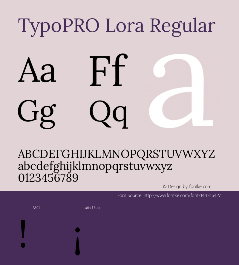 TypoPRO Lora Regular Version 1.014 Font Sample