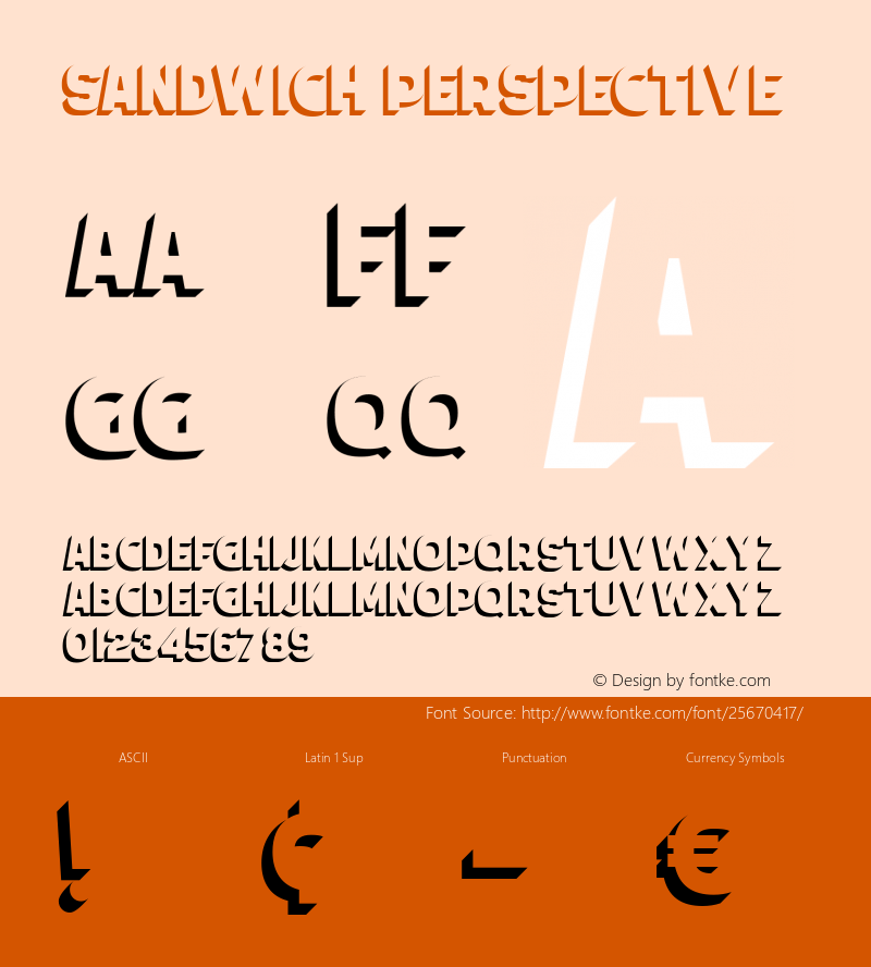 Sandwich Perspective Version 1.000;PS 001.000;hotconv 1.0.88;makeotf.lib2.5.64775; ttfautohint (v1.6) Font Sample