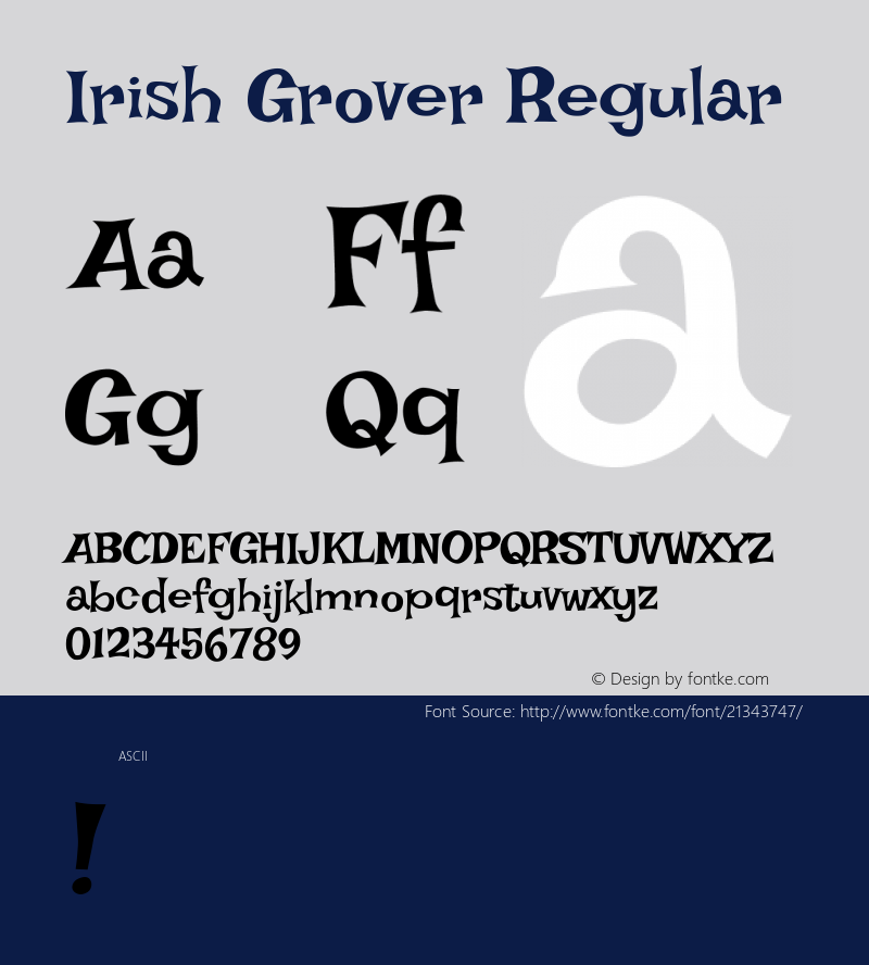 IrishGrover Version 1.0 Font Sample