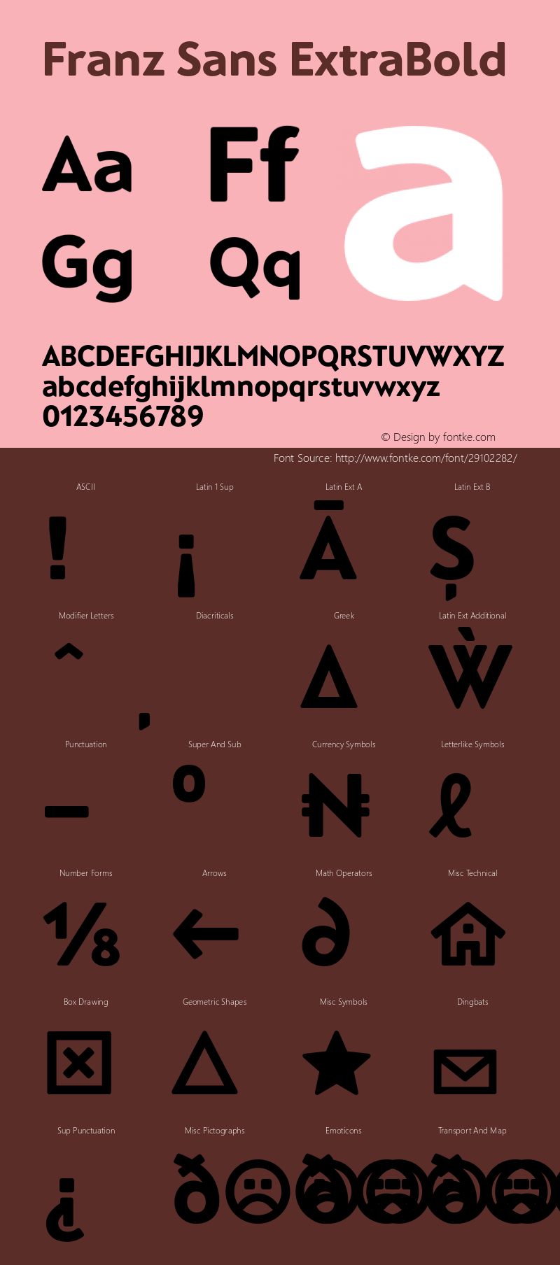 FranzSans-ExtraBold Version 1.001 | wf-rip DC20160225 Font Sample