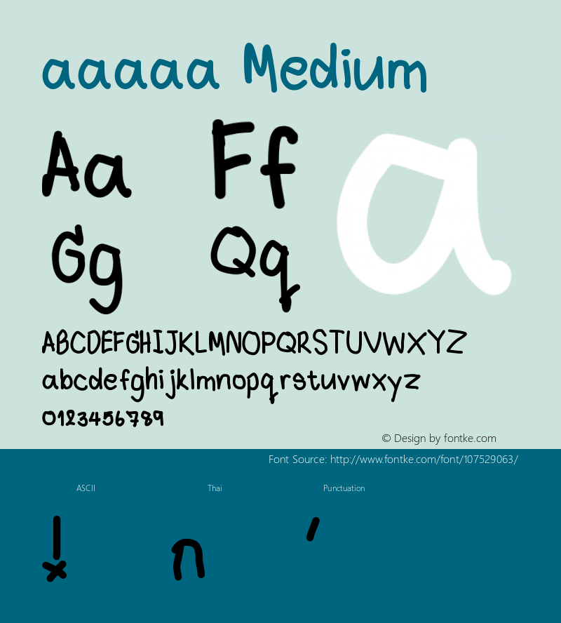 aaaaa Version 001.000 Font Sample