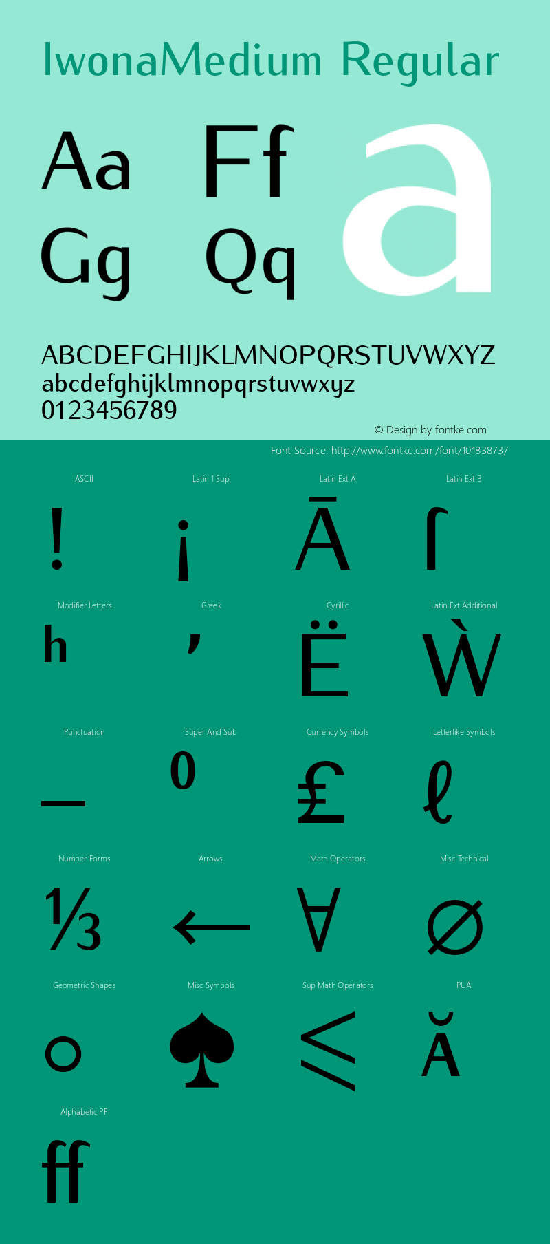 IwonaMedium Regular Version 1.011;PS 0.98;Core 1.0.38;makeotf.lib1.6.5960 Font Sample