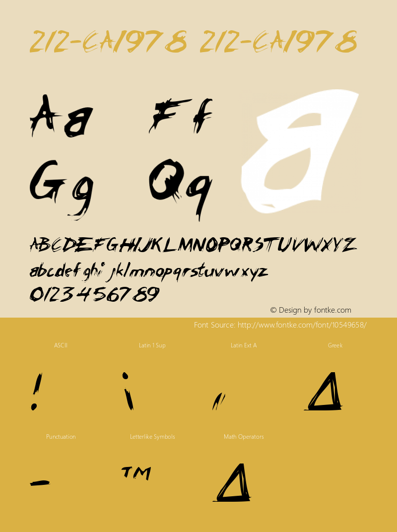 212-CAI978 212-CAI978 Version 3.0 Font Sample