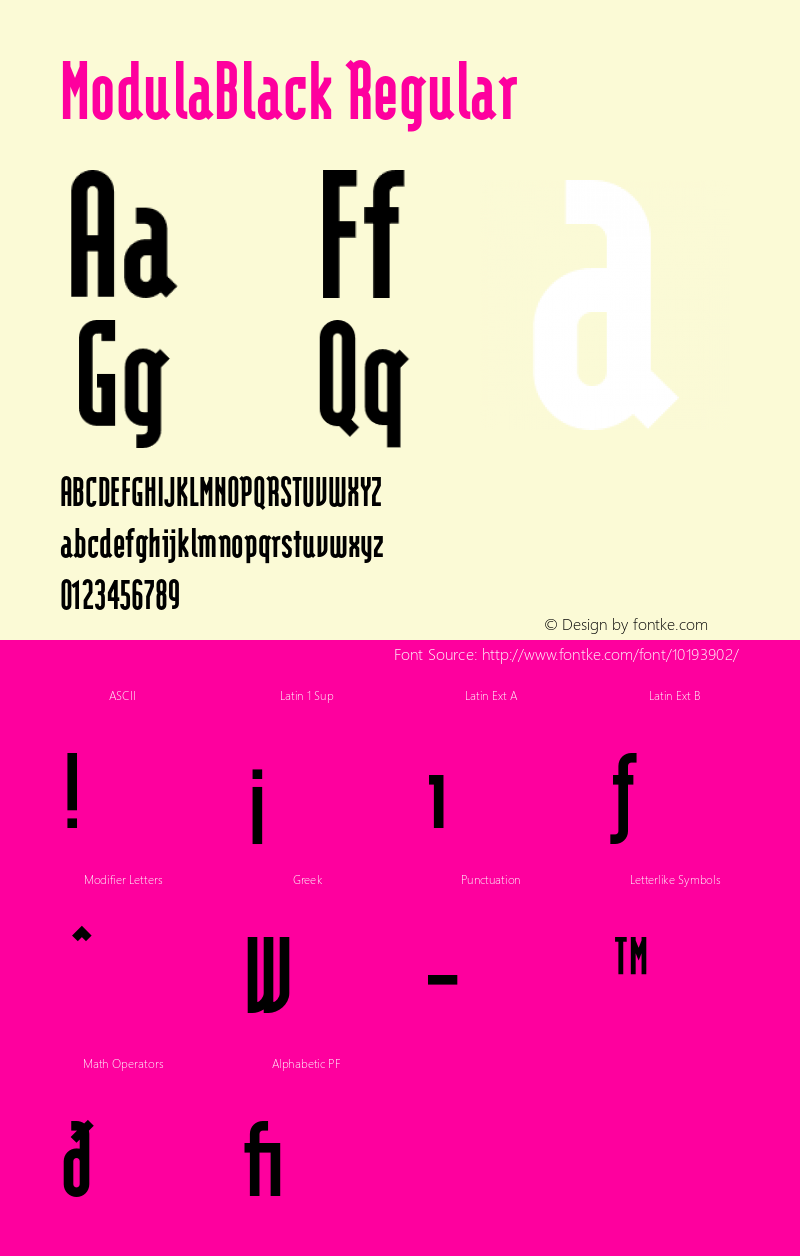 ModulaBlack Regular 001.001 Font Sample