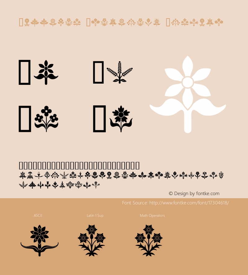 Blooming Ornaments Regular Version 4.70 Font Sample