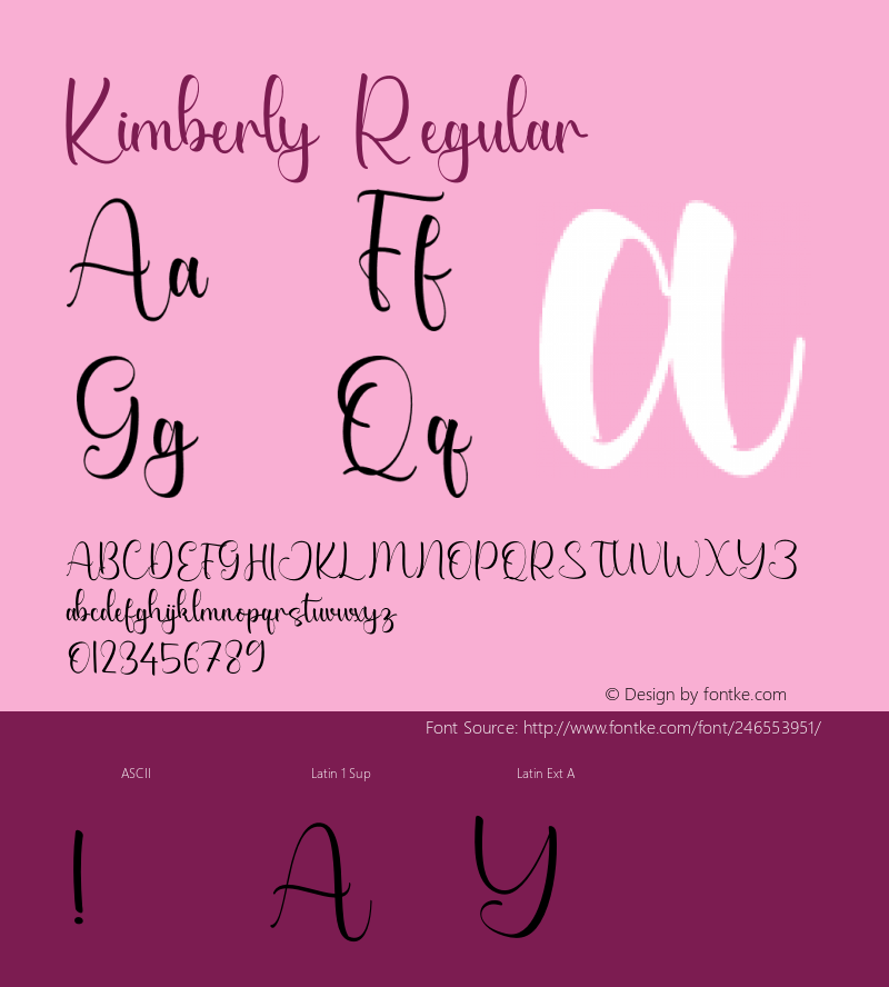 Kimberly Version 1.001;Fontself Maker 3.5.7图片样张