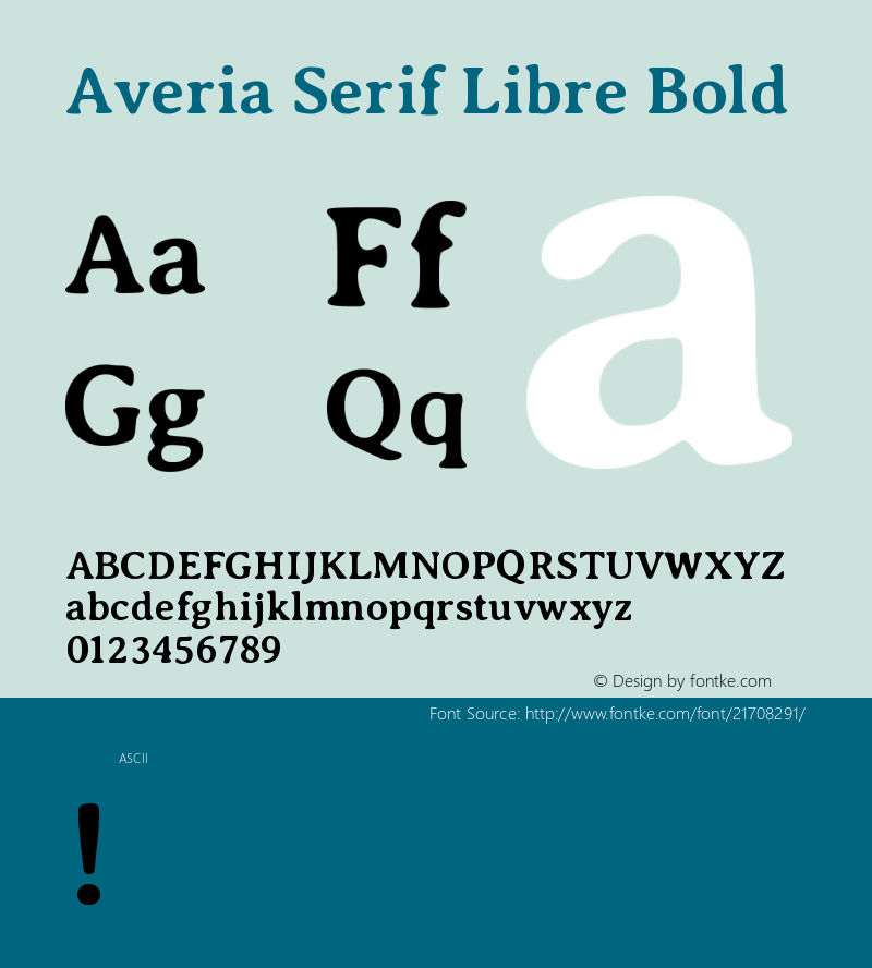 AveriaSerifLibre Version 1.0 Font Sample