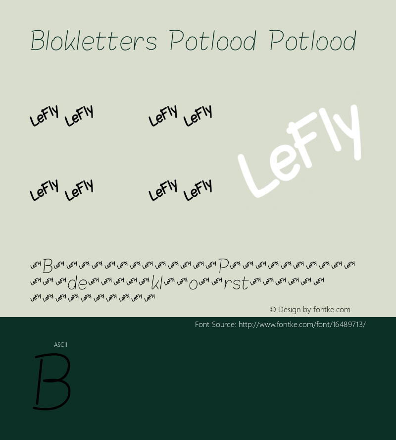Blokletters Potlood Potlood Version 1.0 Font Sample