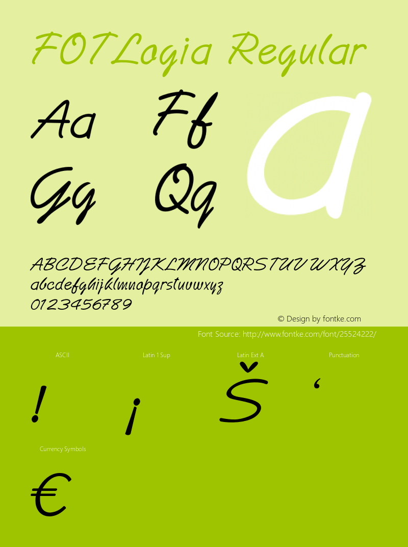 FOTLogia Version 1.000 Font Sample