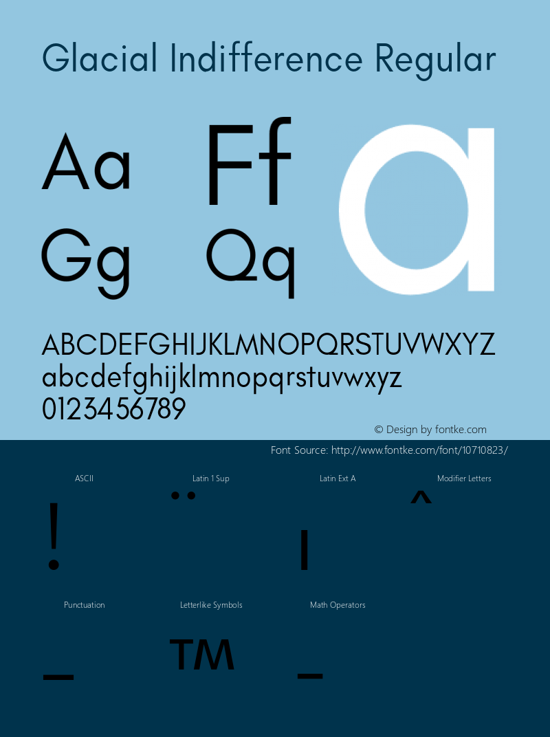 Glacial Indifference Regular Version 1.001 Font Sample