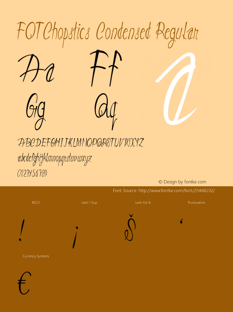 FOTChopstics-CondensedRegular Version 1.000 Font Sample