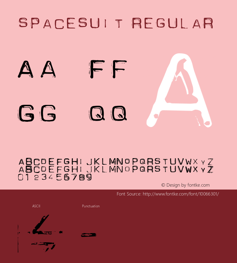 Spacesuit Regular Altsys Fontographer 4.1 11/10/97 Font Sample