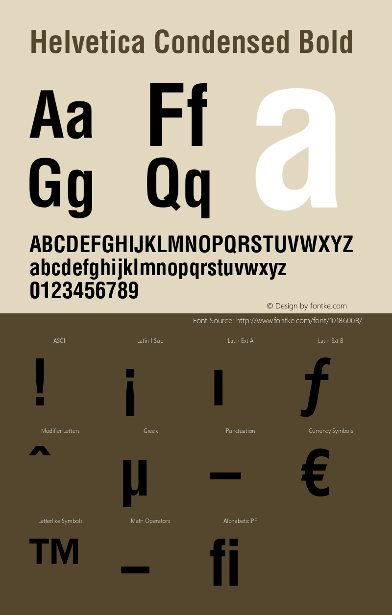 Helvetica Condensed Bold OTF 1.0;PS 002.000;Core 1.0.22 Font Sample