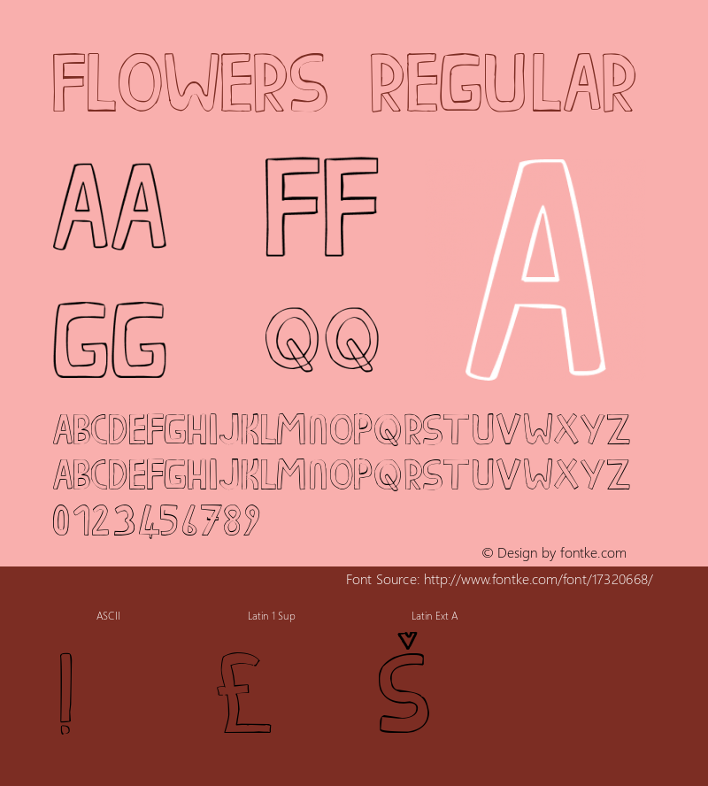 Flowers Regular Unknown Font Sample