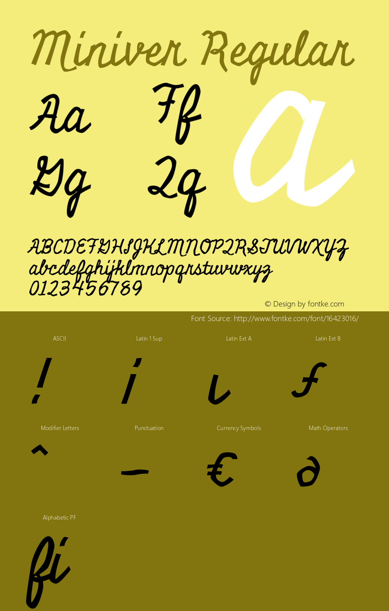 Miniver Regular Version 1.000 Font Sample