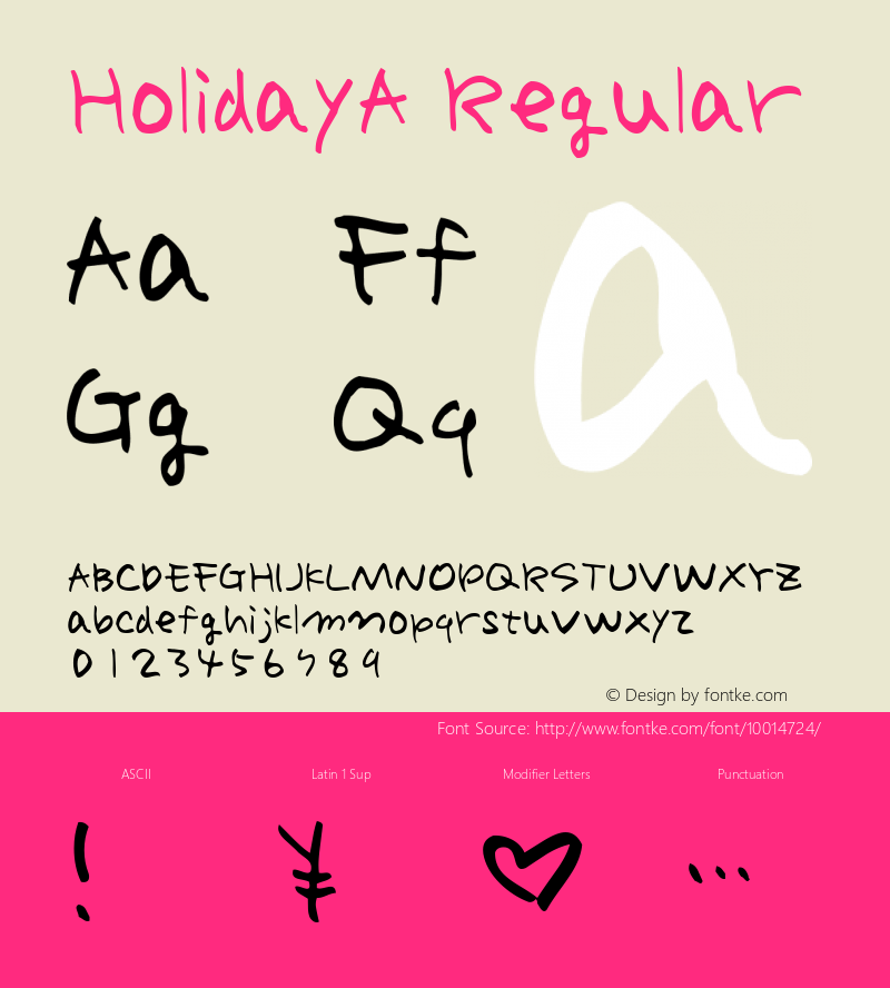 HolidayA Regular Macromedia Fon￿ographer 4.1J 99.3.22 Font Sample