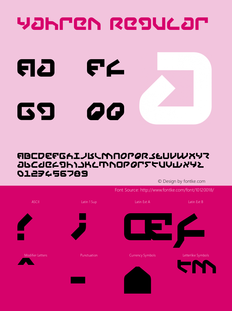 Yahren Regular 2 Font Sample