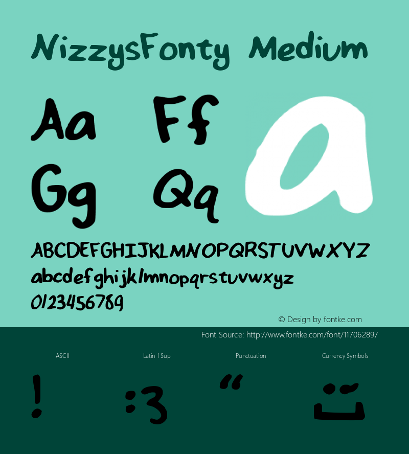 NizzysFonty Medium Version 001.000 Font Sample