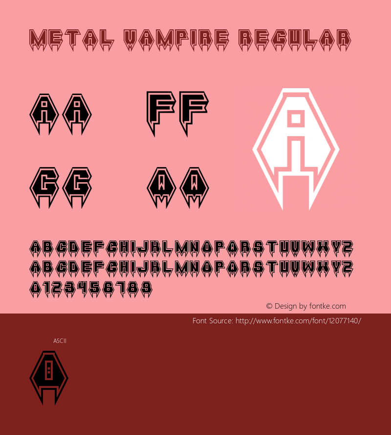 Metal Vampire Regular Version 1.0 Font Sample