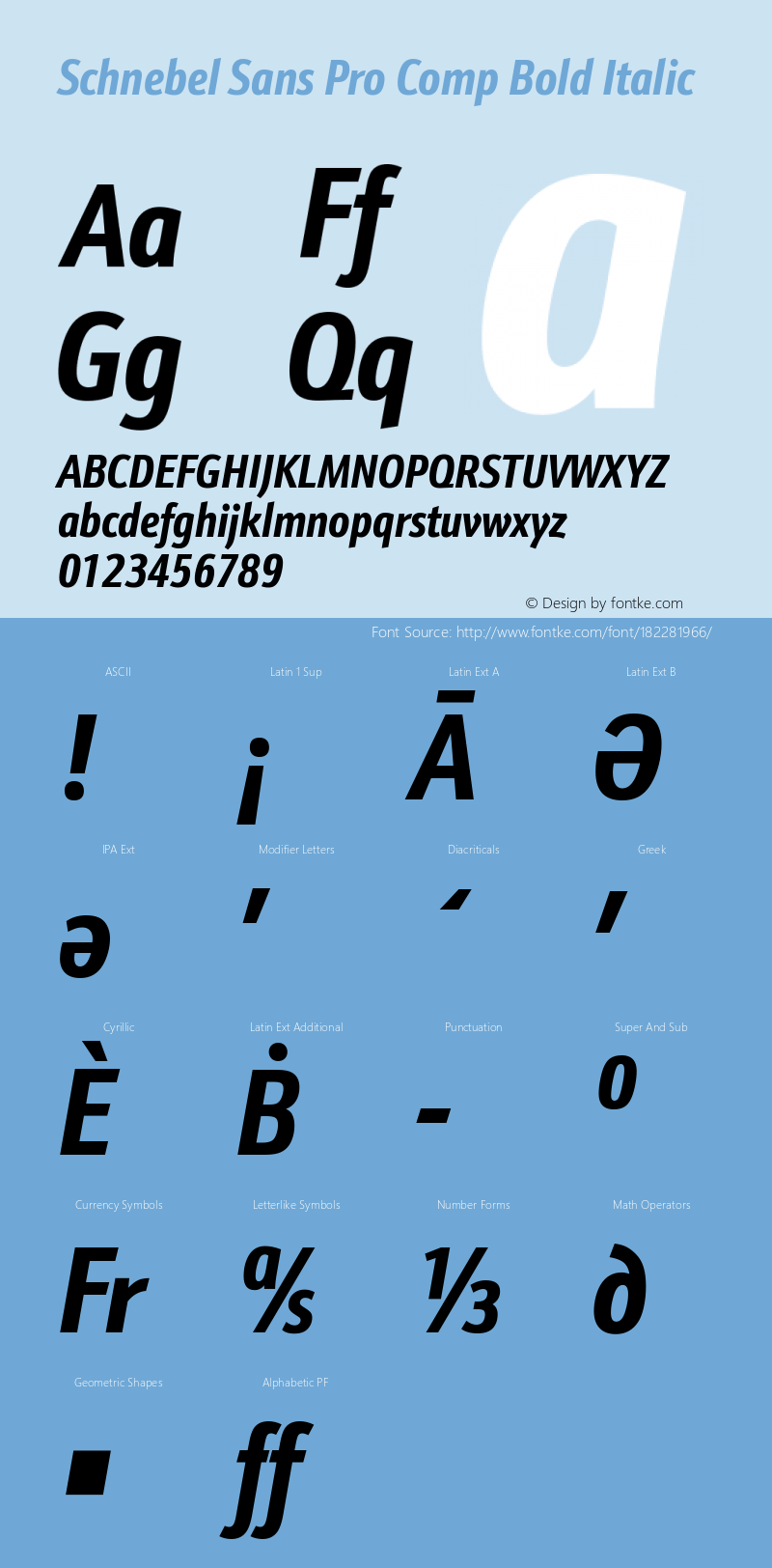 Schnebel Sans Pro Comp Bold Italic Version 1.00图片样张