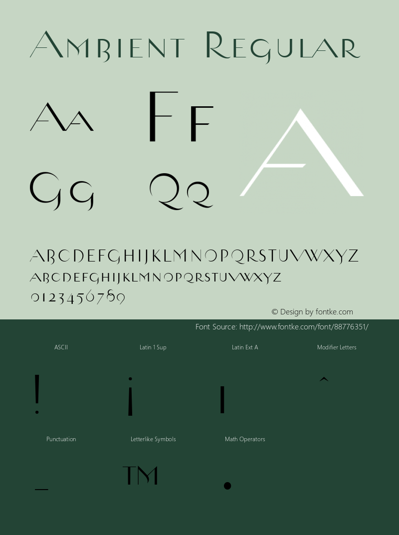 Ambient W05 Regular Version 4.10 Font Sample