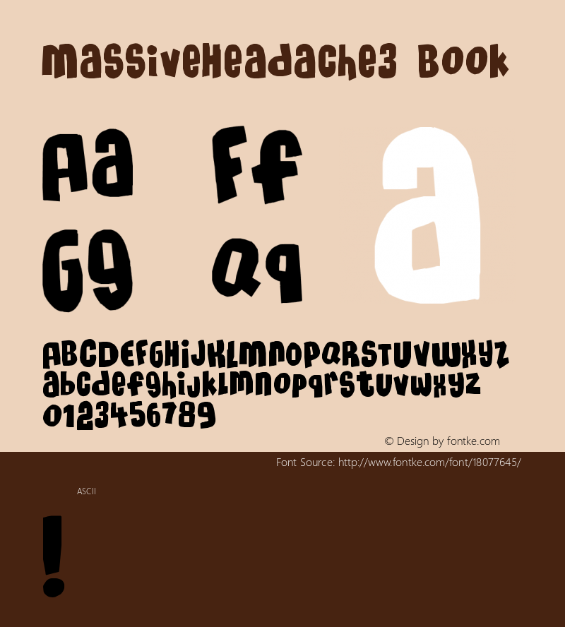 MassiveHeadache3 Book Version 2 Font Sample