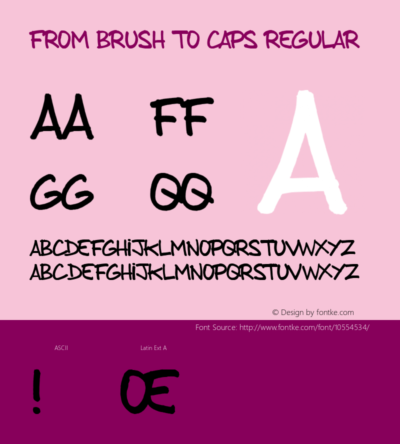 from brush to caps Regular Version 001.000 Font Sample