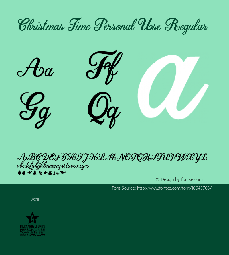 Christmas Time Personal Use Regular Version 001.001 Font Sample