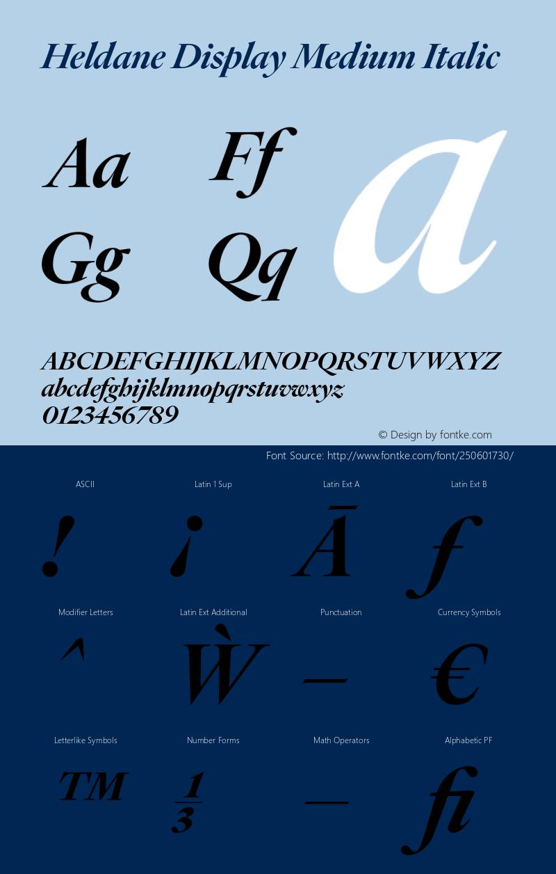 Heldane Display Medium Italic Version 1.002;PS 1.0;hotconv 16.6.54;makeotf.lib2.5.65590图片样张