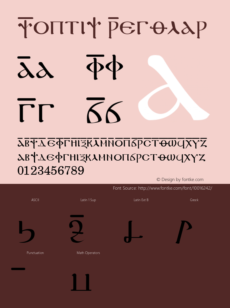 Coptic Regular Altsys Fontographer 3.5  24/3/94 Font Sample